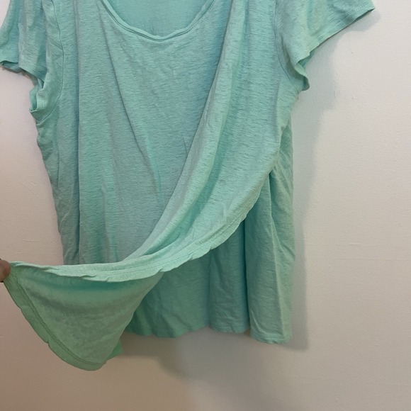 J. Jill XL Wrap Tee Pure Jill Light Green Linen Rayon Sea Soft Spring Layer - Picture 2 of 7